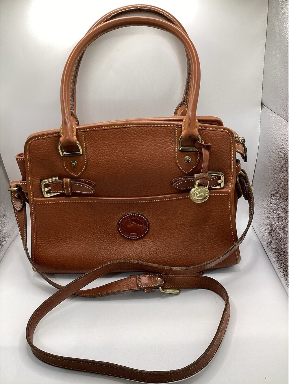 DOONEY & BOURKE Vintage Bag All Weather Leather Satchel 2Way USA 80s 90s Brown**